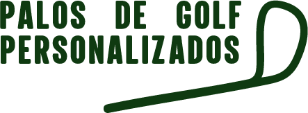 Logotipo principal de Palos de Golf Personalizados con palo de golf estilizado
